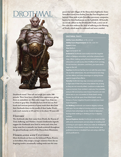 Player's Guide Sample Page